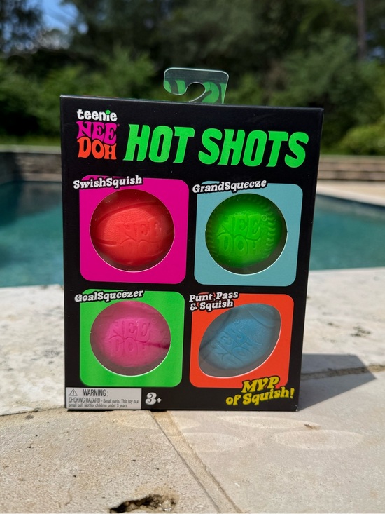 Schylling Other - teenie NEEDOH Hot Shots Squish Ball Set - Red, Green, Pink, Blue
